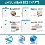 Behome Vacuum Storage Bags with Double-Zip Seal, 10 Pack Large Space Saver Bags for Clothes, Mattress, Blanket, Duvets, Pillows, Comforters, Travel (24 x 32 Inch)