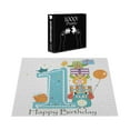 thumbnail image 4 of Ambesonne 1st Birthday Jigsaw Puzzle, First Cake Candle Owls, Heirloom-Quality Fun Activity for Family Durable Cardboard, 1000 pcs, Sky Blue Orange, 4 of 6