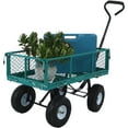 thumbnail image 3 of Steel Garden Cart, Heavy Duty 500 lbs Capacity Mesh Steel Garden Cart with Removable Mesh Sides, 180° Rotating Handle and 9.5 in Tires, Utility Garden Carts and Wagons for Garden, Farm, Yard, Green, 3 of 8