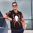thumbnail image 4 of Rateoe Spider On The Web Pattern Men's Short Sleeve Polo Shirts, Golf Polo Shirts Short Sleeve Performance Moisture Wicking Dry-Medium, 4 of 6