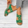 thumbnail image 2 of Rokment Orthopedic Wedge Dress Sandals for Women Trendy Casual Hollow out Leather Peep Toe Arch Support Platform Slip on Beach Summer Comfortable High Heels Slides Walking Shoes Green Size 7, 2 of 9