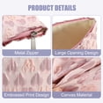 thumbnail image 6 of Floral Makeup Bag Zipper Flower Cosmetic Pouch Aesthetic Women Cosmetic Bags Coin Purse for Brushes Pink, 6 of 6