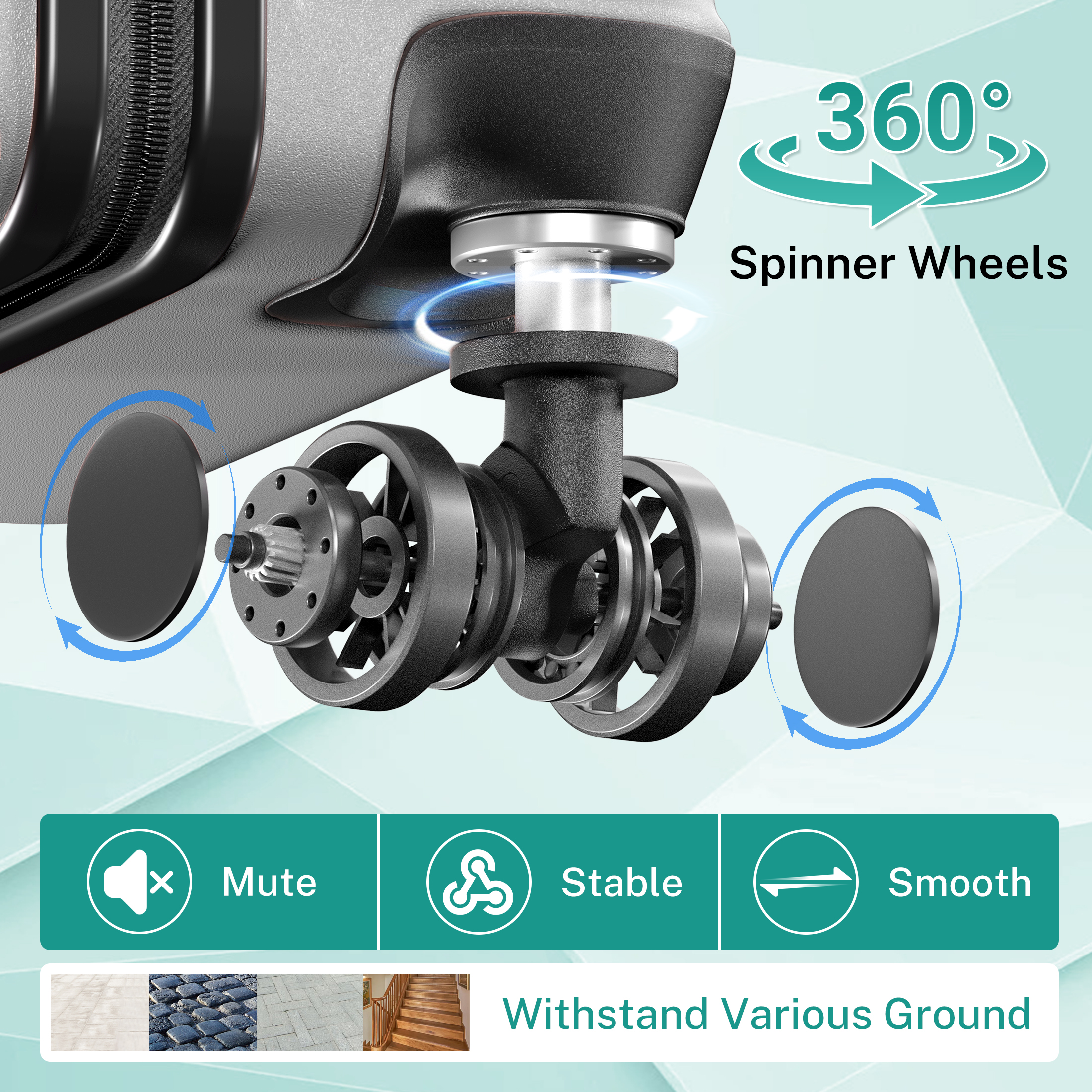 Luggage Sets 3 Piece Lightweight Luggage with Spinner Wheels ABS Travel Suitcase with TSA Lock 20 24 28 inch Carry on Luggage Silver