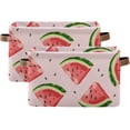 thumbnail image 2 of Watermelon Watercolor Square Storage Basket Storage Bins Canvas Storage Organizer Closet Shelf Organizer for Home Office, 1 Pc, 2 of 7