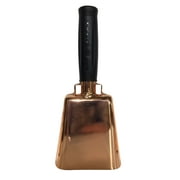 8.6 inch Copper Plated Bell Black Handle Cowbell with Stick Grip Handle Used for Cheering at Sporting Events - Cow Bell by Stewart Trading