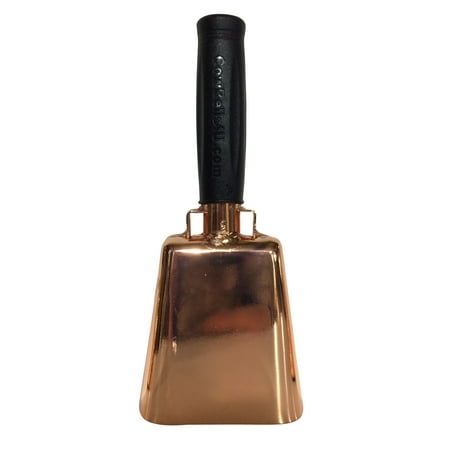 8.6 inch Copper Plated Bell Black Handle Cowbell with Stick Grip Handle Used for Cheering at Sporting Events - Cow Bell by Stewart Trading