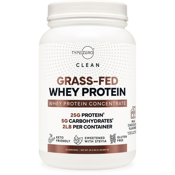 Type Zero Grass-Fed Whey Protein Concentrate (Milk Chocolate Flavored) 2 LBS - Gluten-Free, WPC