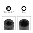 thumbnail image 3 of Uxcell Deep Impact Socket 3/4" Drive 31mm 6Point Chrome Molybdenum Steel Black, 3 of 5
