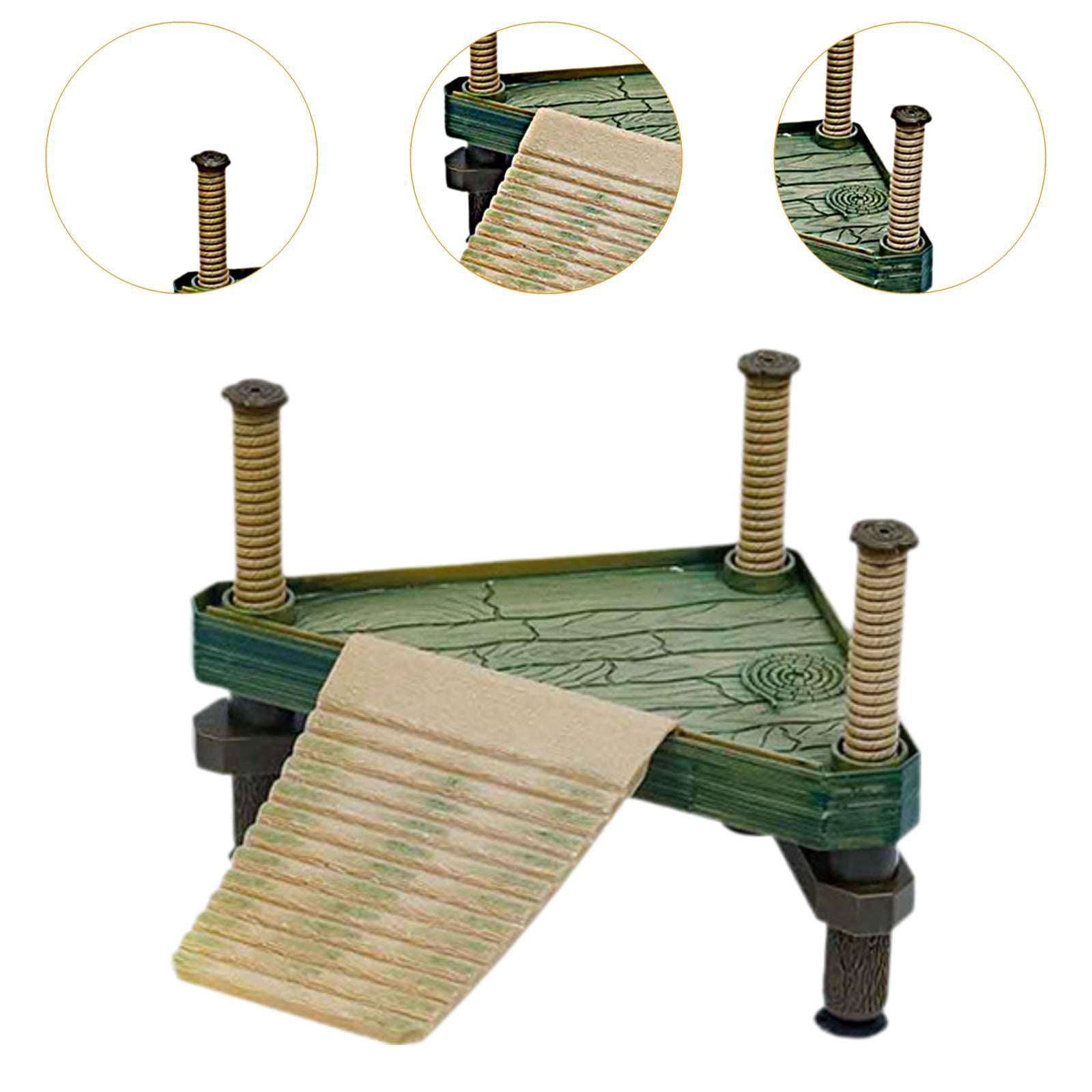 TOOYFUL Turtle Ramp Turtle Resting Reptile Hide Cave Hideouts Turtle Resting Basking for Newts Semi Aquatic Animals 35x23.5x28.5cm