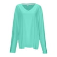 thumbnail image 4 of Women Blouses Thick Womens Shirt Womens round Neck Tops Fall Shirts Trendy Long Sleeved Athletic Shirts Women Long Sleeve Camisole for Compression Sleeve Fitness Tee Plaid Jackets Mint Green M, 4 of 5