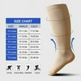 thumbnail image 5 of Wide Calf Compression Socks for Women & Men Circulation 20-30mmHg Plus Size Knee High Support Stockings for Medical | Circulation | Nurses | Running | Travel,Beige 3XL, 5 of 8