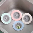 thumbnail image 3 of 4 PCS Silicone Kitchen Sink Strainer,Diameter Approx.4.5" Anti Clog Flexible Sink Strainer Filter Drain Plug Kitchen Accessory (Blue), 3 of 5