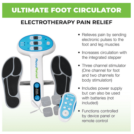 AccuRelief Ultimate Foot Circulator with Remote for Body Pain, Electrodes Pads for TENS Unit