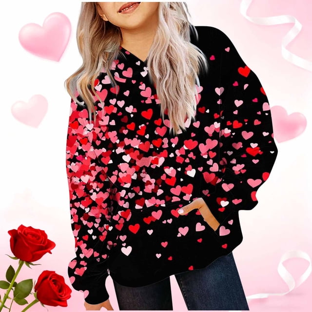Cowsor Sweat à Capuche pour Enfants / Manches Longues Imprimé Col Rond / Tissu Extensible Doux / Tenue Décontractée Chaude pour École Quotidienne / Garçons Filles 2-14 Ans