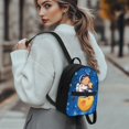 thumbnail image 3 of Eheartsgir Capybara Astronaut Starry Sky Small Backpack for Dating Travel, Front Pocket Lightweight Daypack Polyester Smooth Zipper Mini Backpack, 3 of 8