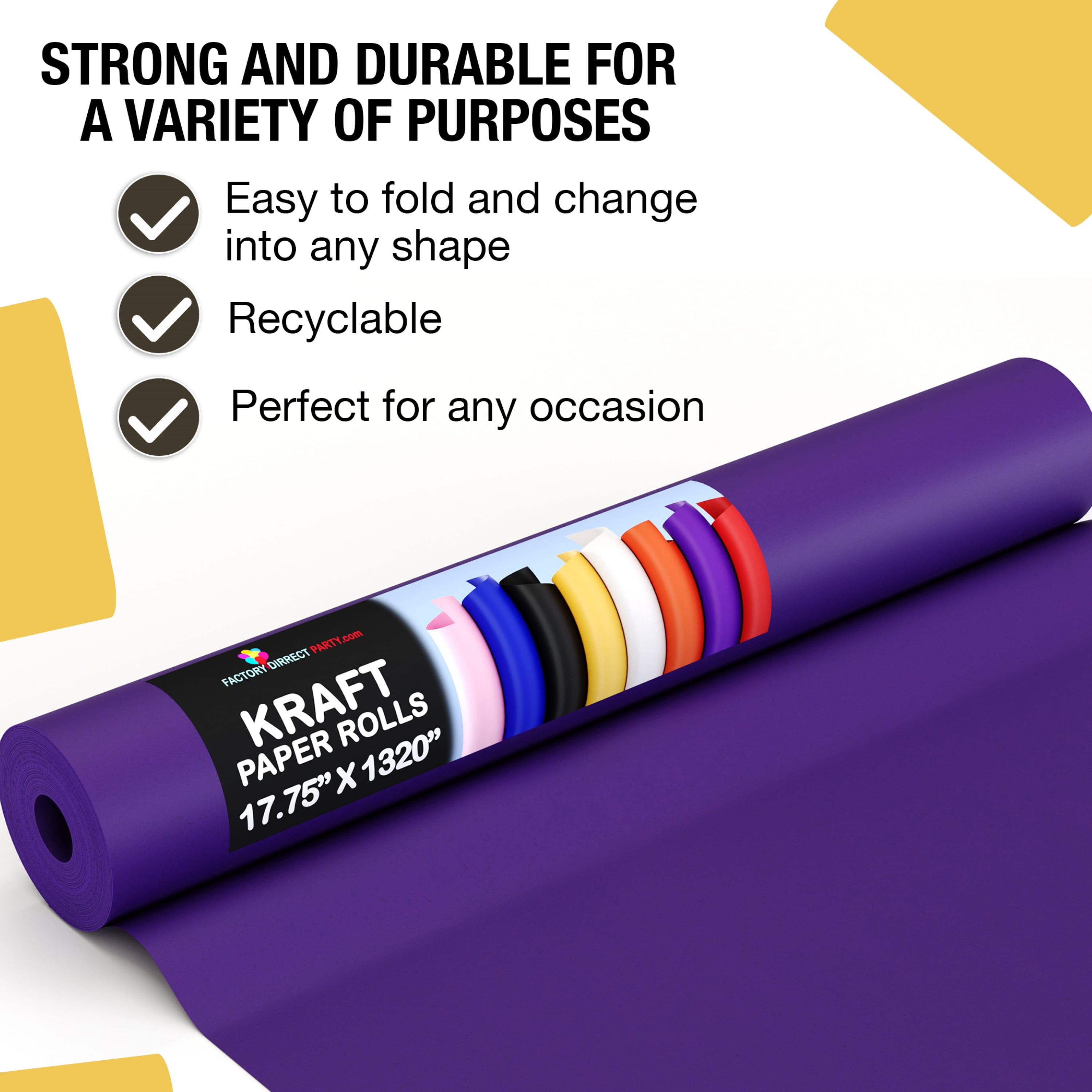 Crown Display 17.75" x 110 Ft Purple Kraft Paper Roll