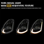Spec-D Tuning Black Projector Headlights w/ Sequential LED Strip Compatible with 2003-2007 Infiniti G35 Coupe, Left + Right Pair Headlamps Assembly