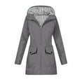thumbnail image 3 of Women's Waterproof Windproof Rain Jacket Hooded Loose Fit Outdoor Coat with Pockets, Lightweight Breathable Raincoat Windbreaker for Hiking Travel | CSEONE,Dark Gray L, 3 of 9