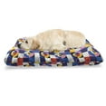 thumbnail image 1 of Geometric Pet Bed, Colorful Abstract Circles Formed of Curved Stripes in Continuous Pattern, Chew Resistant Pad for Dogs and Cats Cushion with Removable Cover, 24" x 39", Multicolor, by Ambesonne, 1 of 4