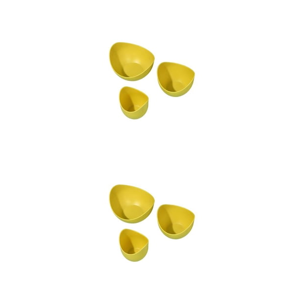 Bearachild Pack de 3 Platos de frutos secos Cocina Apertura grande Semillas Frutas Ensaladas Platos Bandejas lavables Servir Mousse Jalea Postres Cuencos Amarillo 2piezas Bearachild CBP457373