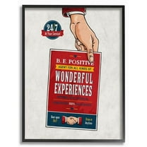 Stupell Industries Be Positive Inspirational Vintage Comic Book Design Framed Wall Art by Ester Kay