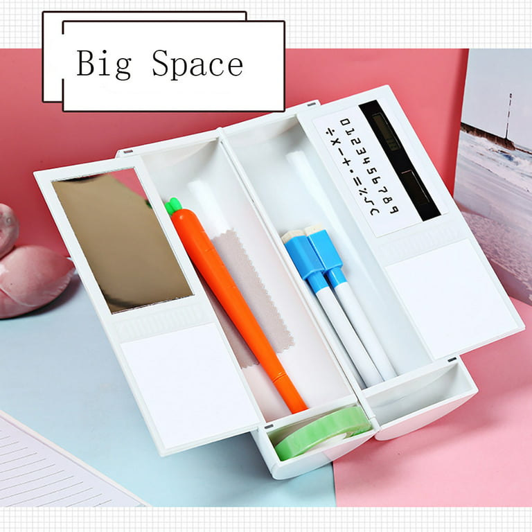 3pcs Metal Pencil Box Pen Storage Case Multi-function Pen Organizer Supply  
