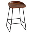thumbnail image 2 of Bare Decor Dumas Solid Wood Barstool 30"  Seat Height, Black Metal Base, Set of 2, 2 of 7