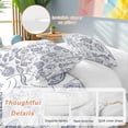 thumbnail image 3 of Pastoral Flowers Bedding 3 Piece Duvet Cover Set Twin Size, Vintage Haze Blue Farmhouse Plant Soft Microfiber Comforter Cover with Zipper Closure & Pillowcases, Wrinkle & FadeResistant Quilt Cover, 3 of 9