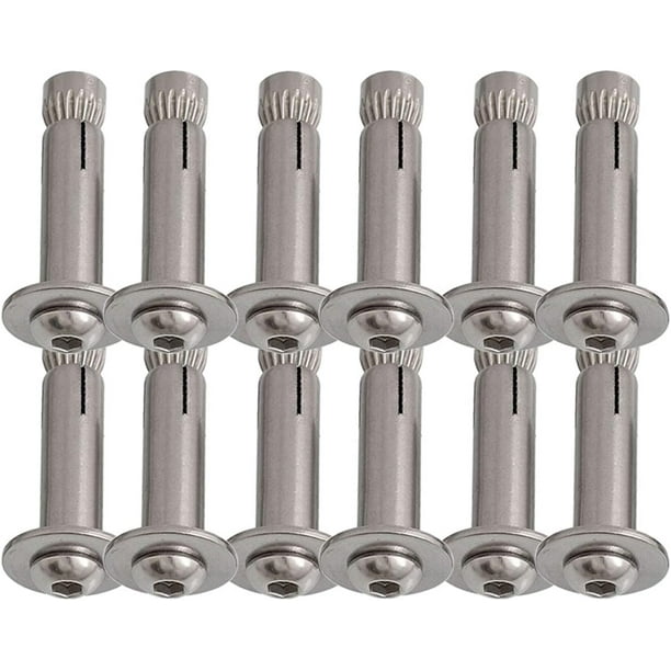 SHAR M6*40/12 Pieces M6 Expansion Screw Bolts Stainless Steel External Hex Nut Sleeve