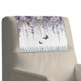thumbnail image 4 of SCRAWLGOD Wisteria Flower Butterfly Violet White 2 Piece Sofa Headrest Protector PU Leather Headrest Cover for Recline Non Slip Chair Head Rest Covers for Living Room,Office Chair,17x27in, 4 of 7