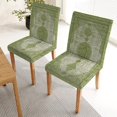 thumbnail image 2 of Sage Green Gemetric Stretch Chair Covers Slipcovers Set of 4 Printed Stretchable Dining Chair Slipcover Washable Removable for Kitchen,Hotel,Restaurant Green Dining Chair Covers, 2 of 4