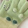 thumbnail image 4 of vdgthytj Unisex Kids Gloves Cute Print Color Block Soft Warm Handwear for Fall Winter Daily Outdoor Activities(One Size,Green), 4 of 4