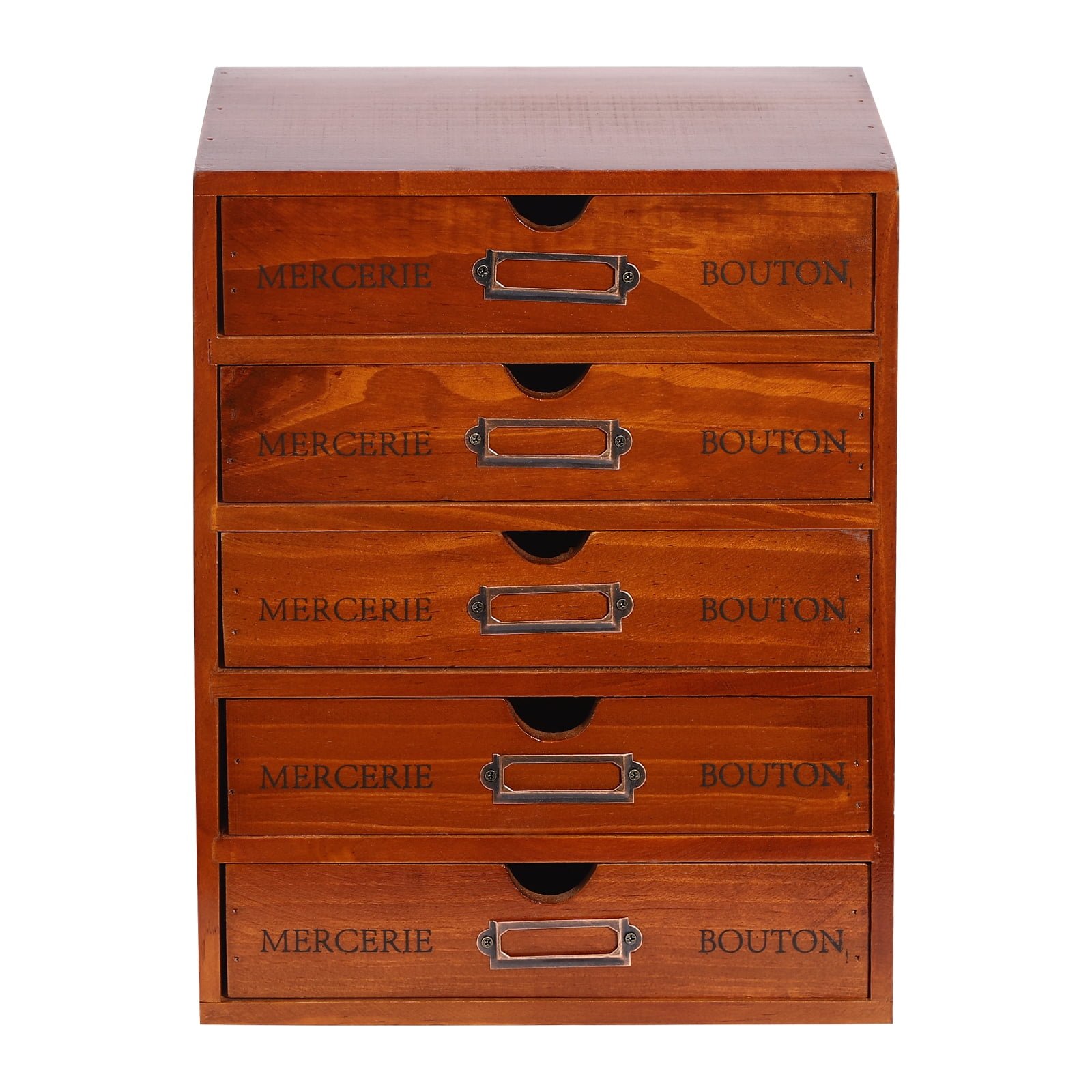Wooden 15 Drawers Card Drawer Organizer with Catalog Desktop Drawer Organizer, Card Catalog Wooden Desktop Organizer, Tea Coffee Storage Tool