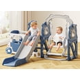 thumbnail image 3 of KORIMEFA 8-IN-1 Toddler Slide and Swing Set, Indoor Outdoor Playset for Kids Age 1-5, Bus-Themed Climber Slide, Swing, Wheel, 3 of 9