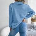 thumbnail image 5 of Women's Sweaters, Prime Wardrobe Clothing Cardigans Lightweight Winter Fashion 2022 Women's Autumn And Casual Sexy V-Neck Lantern Sleeve Knitted Sweater Casual Lantern Sweater (M, Blue) TBKOMH, 5 of 5