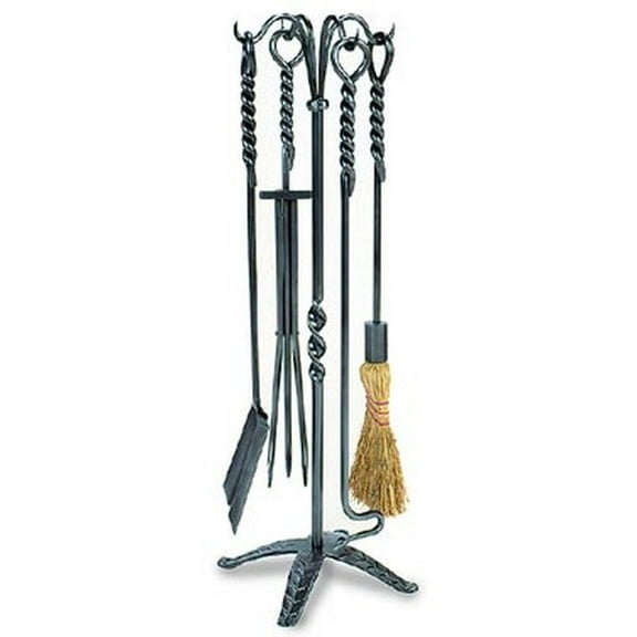 Achla Designs Minuteman International Rope Fireplace Set of 4 Tools, 32 Inch Tall, Graphite Finish