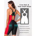 thumbnail image 2 of Beautyin Maillot de Bain une Pièce pour Femmes Sport Boyleg Longueur Genou, 2 of 7