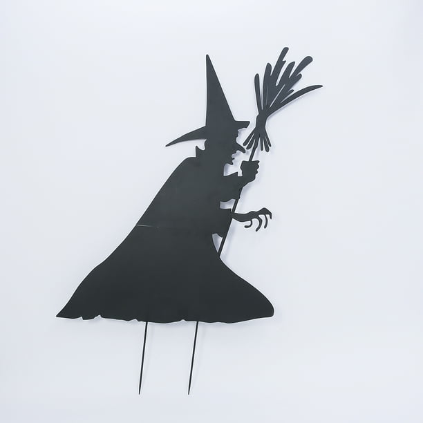 Gerson 78Inch High Metal Halloween Witch Silhouette Yard Stake with