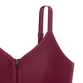 thumbnail image 3 of Nfurl Womens Zipper Front Closure Sports Bras Removable Pads Adjustable Strap Wireless Workout Bra High Impact Running Gym Yoga Bras Red,Free Size, 3 of 4