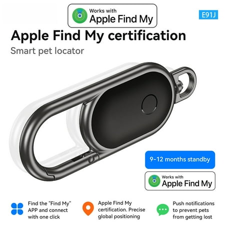 Smart Key Ring with Airtag Holder: GPS Anti-Loss Tracker for Apple Find My (iOS Only) - Never Lose Your Keys!