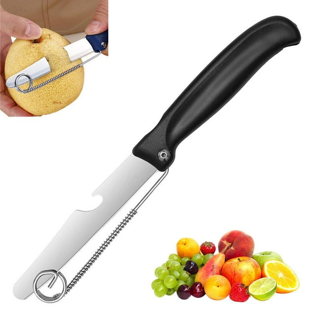 2-in-1 Fruit and Vegetable Peeler Slicer Multi Functional Kitchen Knife Adjustable Cutting Tool Compact for Small Spaces