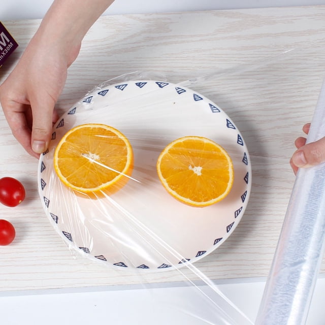 1 Roll Disposable Plastic Wrap Insect-proof Cold-resistant Transparent Safe Portable Fresh Keeping Cover for Vegetable