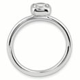 thumbnail image 2 of Bague en Argent Sterling Empilable Expressions avec Coussin, Topaze Blanche Taille 9, 2 of 3