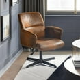 thumbnail image 5 of Homy Casa Home Office Desk Chair, Swivel Height Adjustable Criss-cross Computer Chairs Armchair Suede Brown, 5 of 7