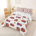 thumbnail image 2 of Manfei Cartoon Fire Truck Full Size Comforter Sets,Boys Toy Cars Print Bedding Comforter Set,White Red,Polkadot Reversible,3 Pieces,1 Comforter and 2 Pillowcases, 2 of 7