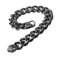 thumbnail image 3 of QQTDFG 13/15mm 7"-11" Cool MENS Chain Bracelet Stainless Steel Curb Cuban Link Bangle-8.5 inch-15mm-Black, 3 of 6