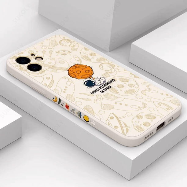 Funda para iPhone 13 12 11 14 Pro MAX 13 Mini XS XR X 8 7 Plus SE 2 2020 2022 Coque Cute Space Astronaut Planet Fundas blandas Tan Jianjun unisex