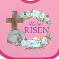 thumbnail image 4 of Inktastic Easter He Has Risen with Cross and Flowers Boys or Girls Baby Bib, 4 of 4