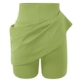 thumbnail image 6 of Ediodpoh Tennis Skirts Women High Elastic Waisted Pleated Ruffle Cute Shorts Beach Flowy Casual Shorts Skirt for Yoga Women's Skirts Green M, 6 of 7