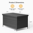 thumbnail image 4 of Dovov 158 Gallon Deck Box, Large Wicker Outdoor Storage Box PE Rattan Storage Bin Waterproof with Flip Lid for Backyard Patio Furniture Cushions, Gardening Tools, Pool Supplies, Black, 4 of 11